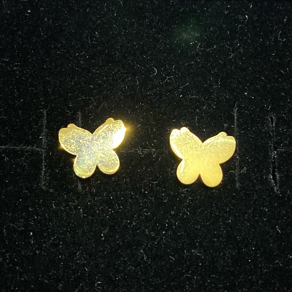 Cute Gold-plated Stainless Steel Butterfly Earrings Accessories Jewelry